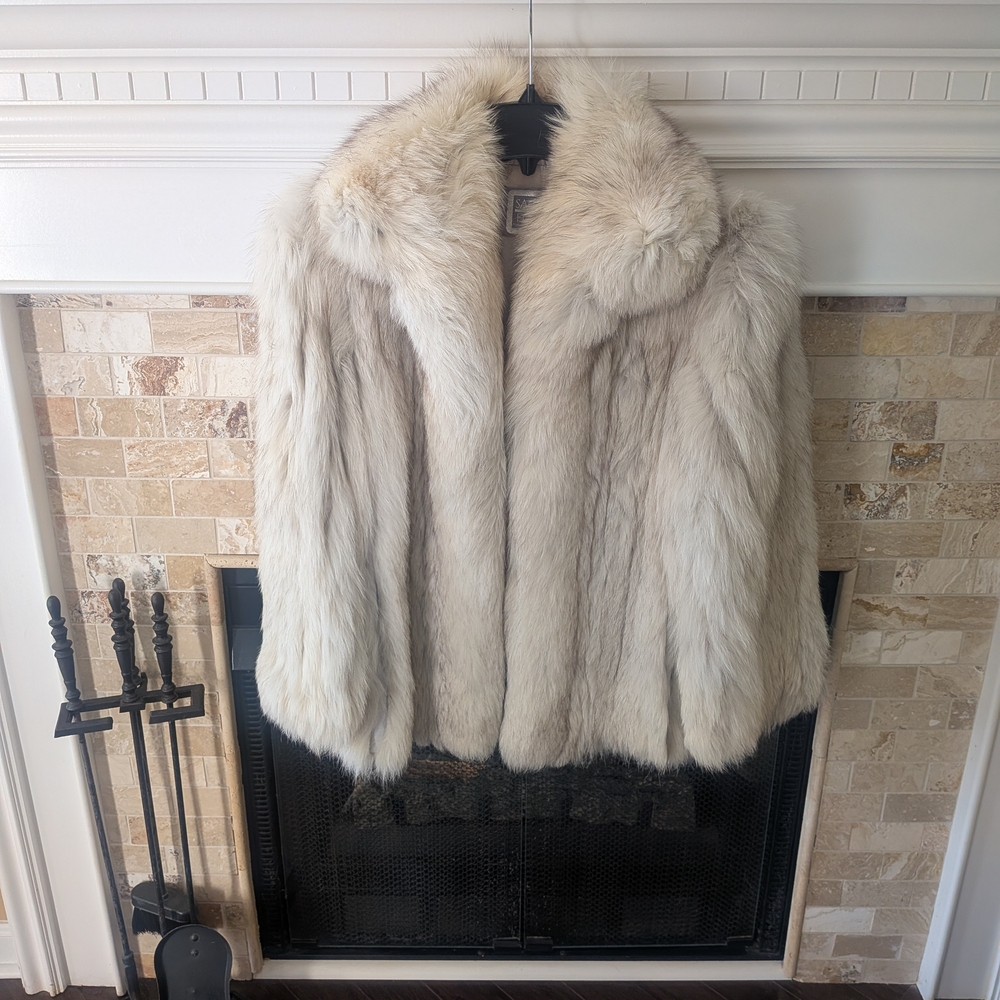 Saga Furs Natural Cream Fox Fur Jacket